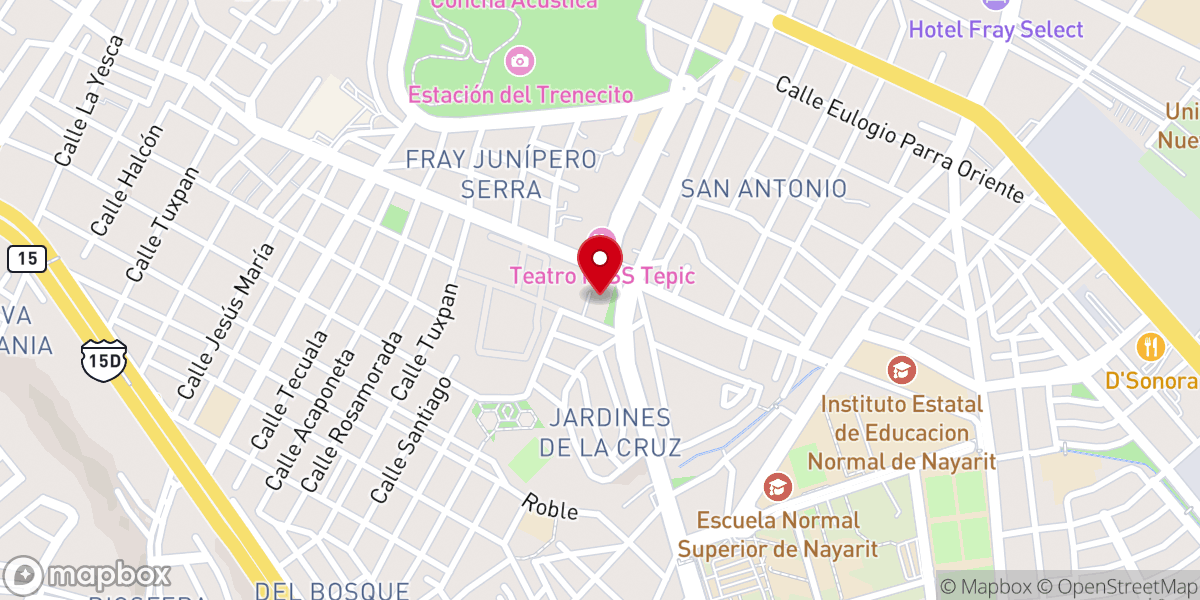 Map showing location of Ex-Convento De La Cruz