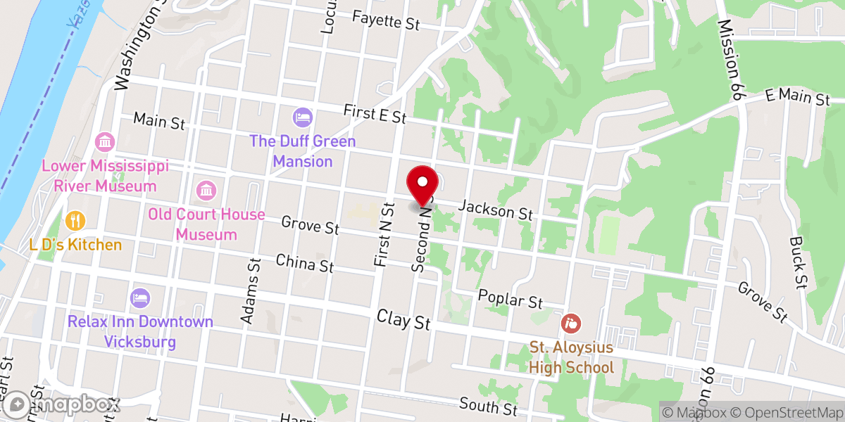 Map showing location of Jackson Street Missionary Baptist