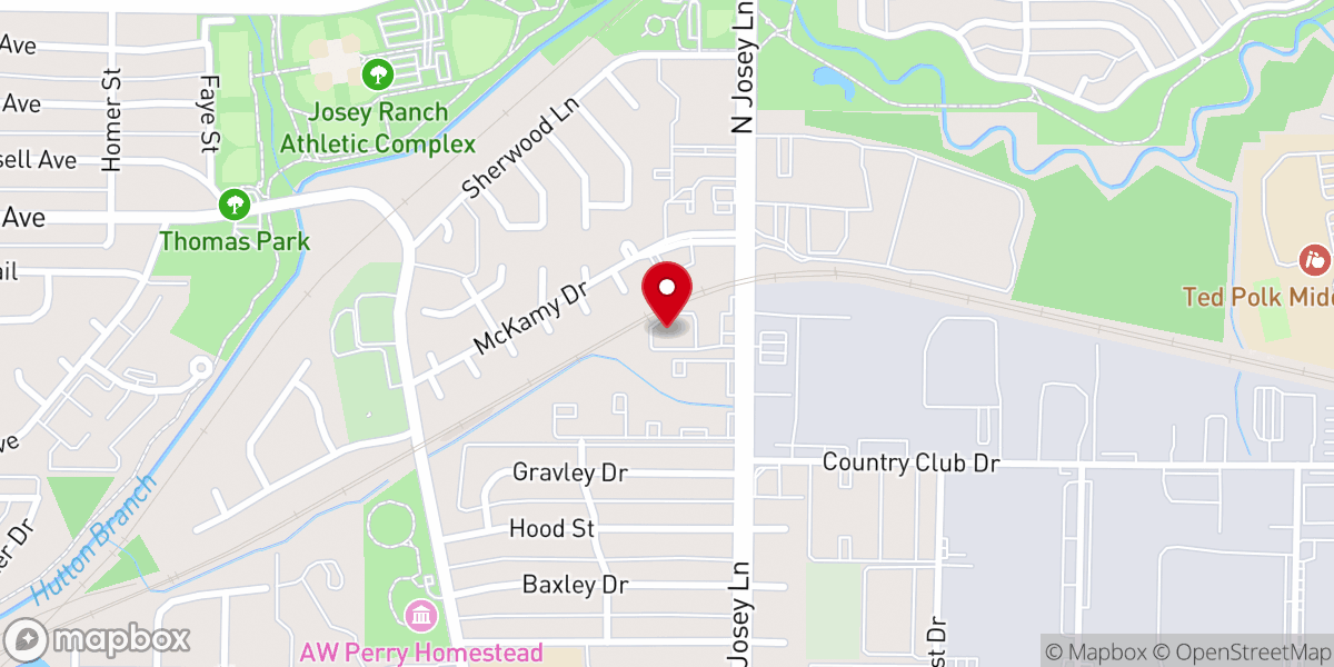 Map showing location of Korean Church of Dallas (달라스연합교회)