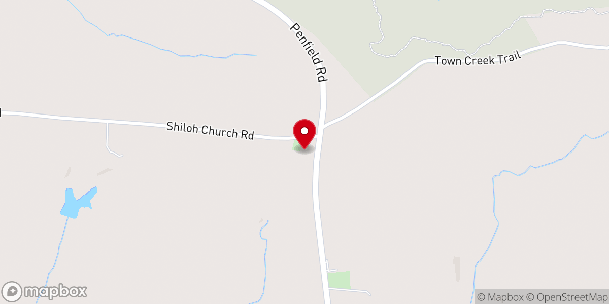 Map showing location of Shiloh Church