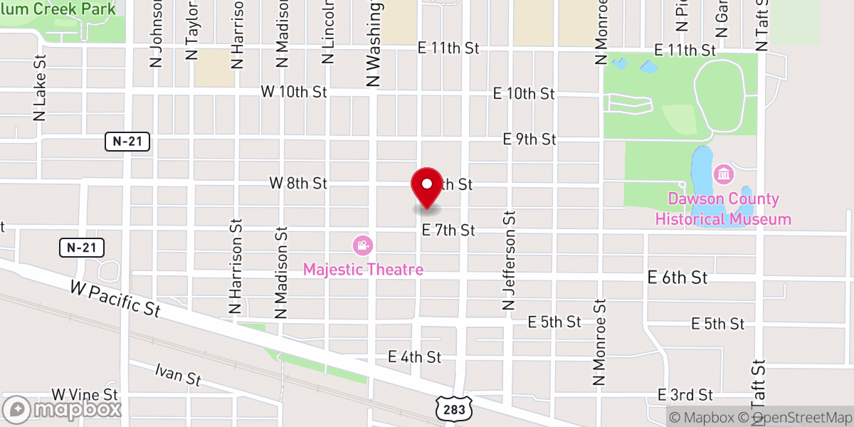 Map showing location of Trinity Lutheran Church