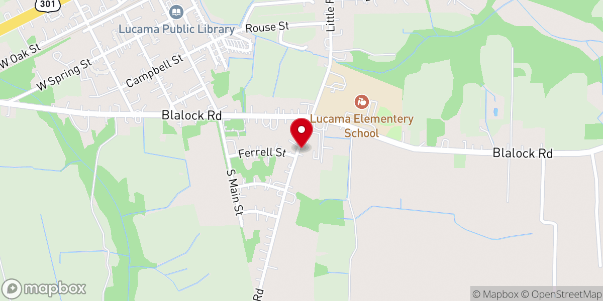 Map showing location of Little Rock Baptist Church