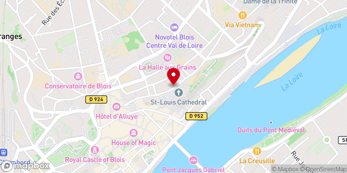 Map showing location of Evêché de Blois