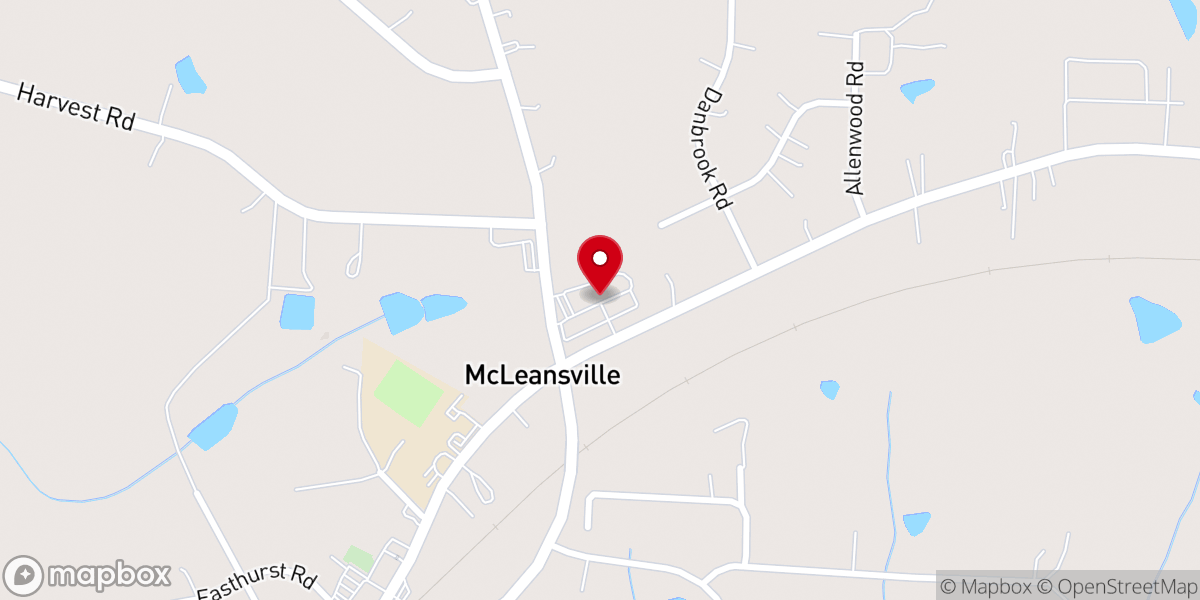 Map showing location of McLeansville Village Shopping Center