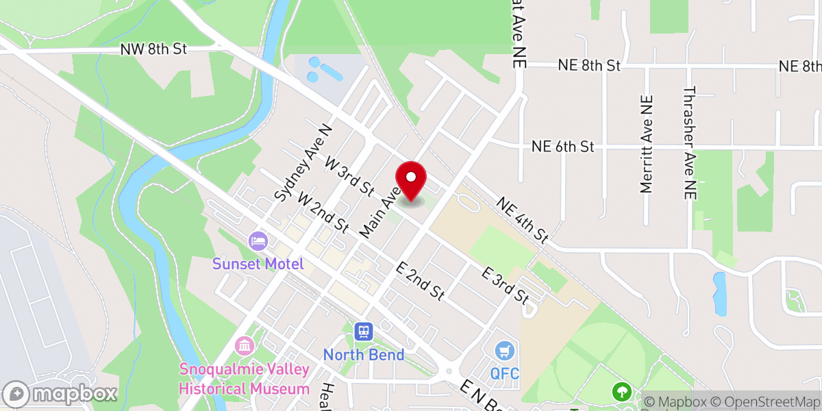 Map showing location of Snoqualmie Valley Food Bank