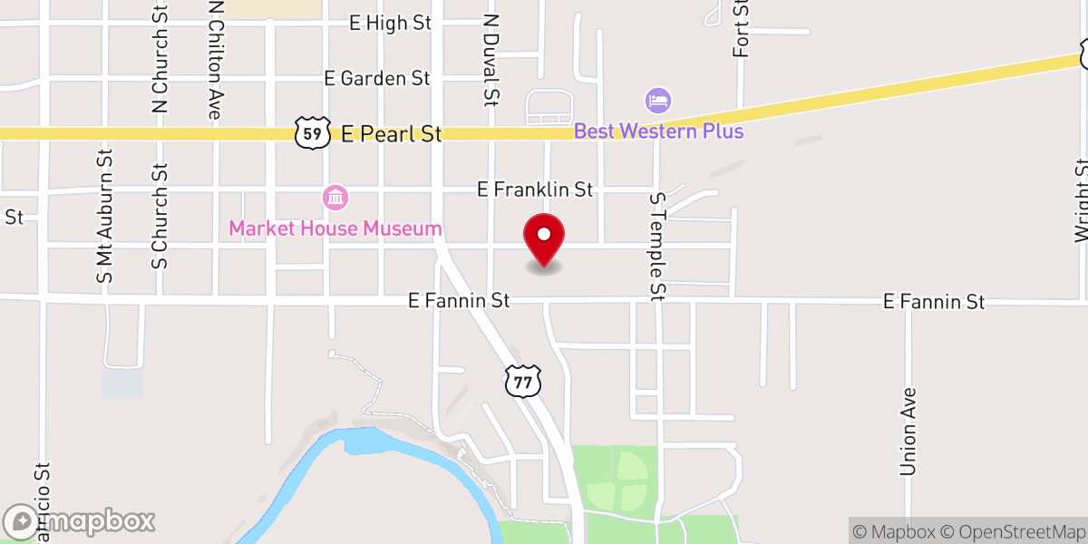 Map showing location of Goliad County Outreach Food Pantry - Food Distribution Center