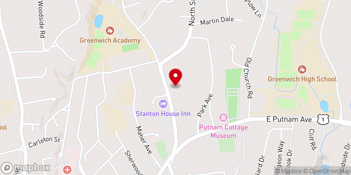 Map showing location of Grace Church of Greenwich