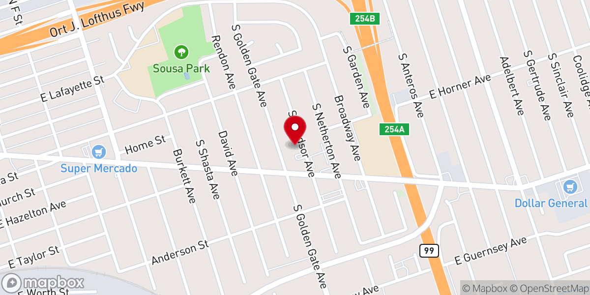Map showing location of Emmanuel Baptist Church