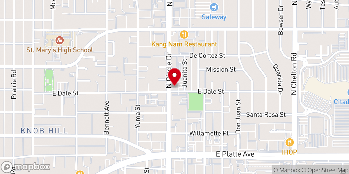 Map showing location of Iglesia Nueva Vida