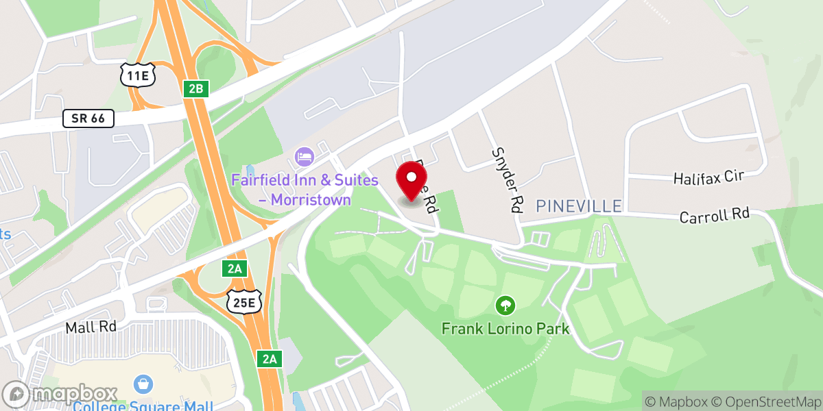 Map showing location of Mt Olive Baptist Church