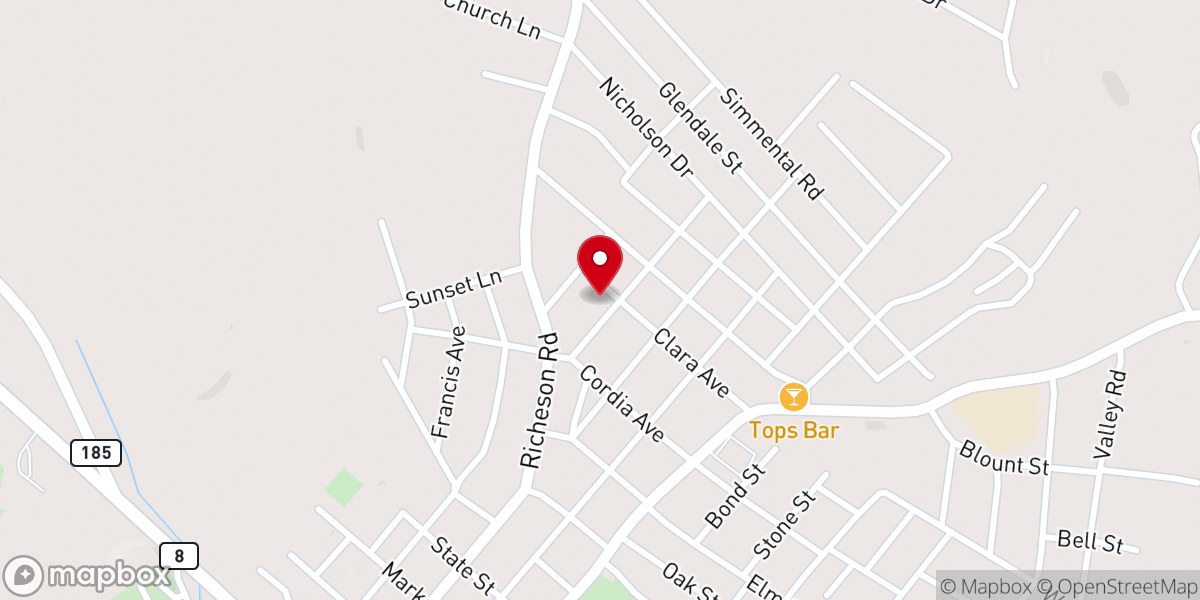 Map showing location of Potosi Full Gospel Church