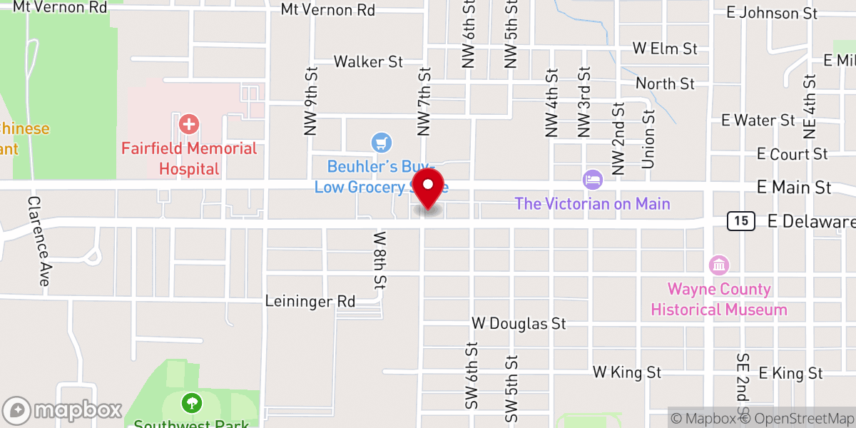 Map showing location of Ellen Moore Methodist