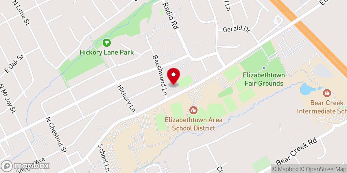 Map showing location of Emmanuel Baptist Church