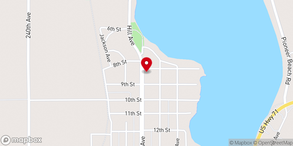 Map showing location of Grace Lutheran Church