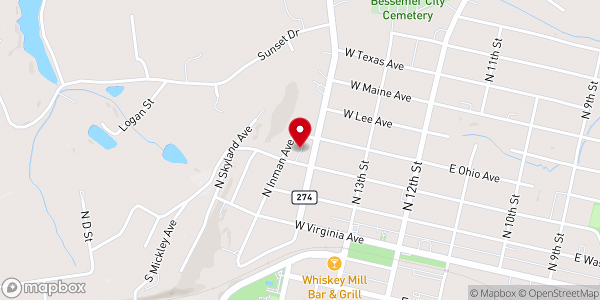 Map showing location of Harvest Baptist Church