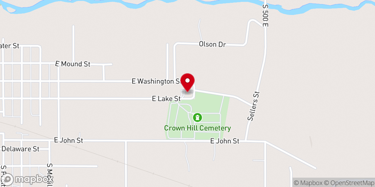 Map showing location of Knox Freewill Baptist Church