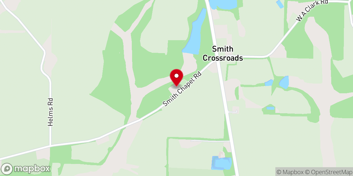 Map showing location of Smith's Chapel Assembly of God