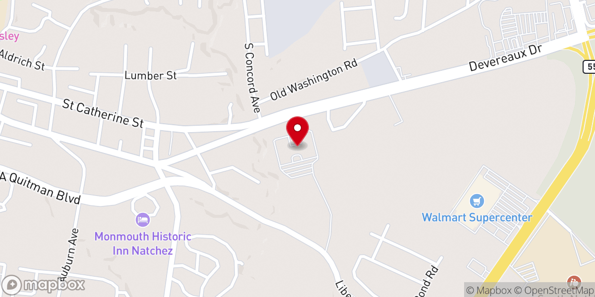 Map showing location of First Baptist Church