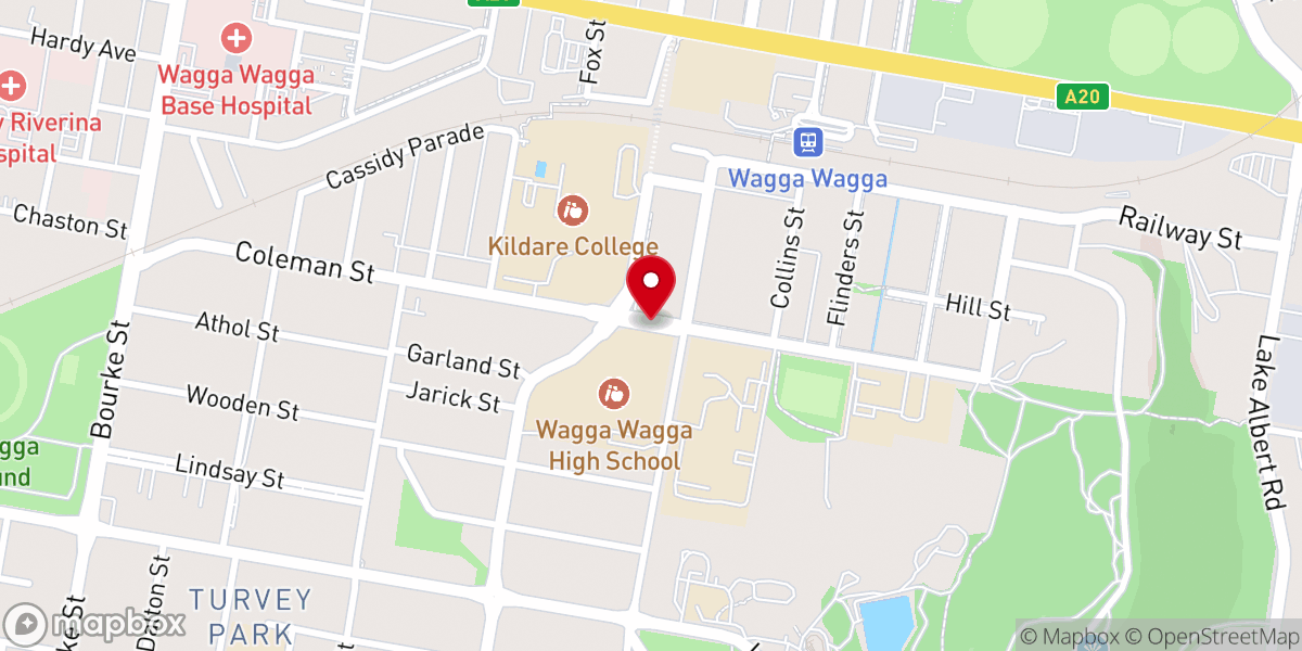 Map showing location of St Aidan's Presbyterian Church
