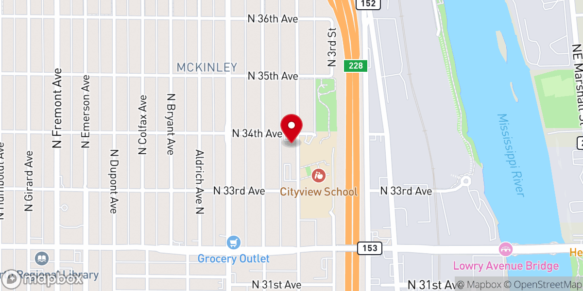 Map showing location of Fellowship Minneapolis