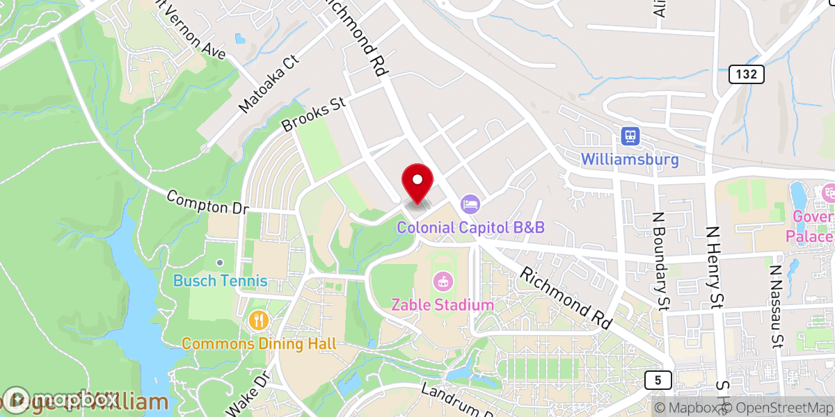 Map showing location of Williamsburg House of Mercy