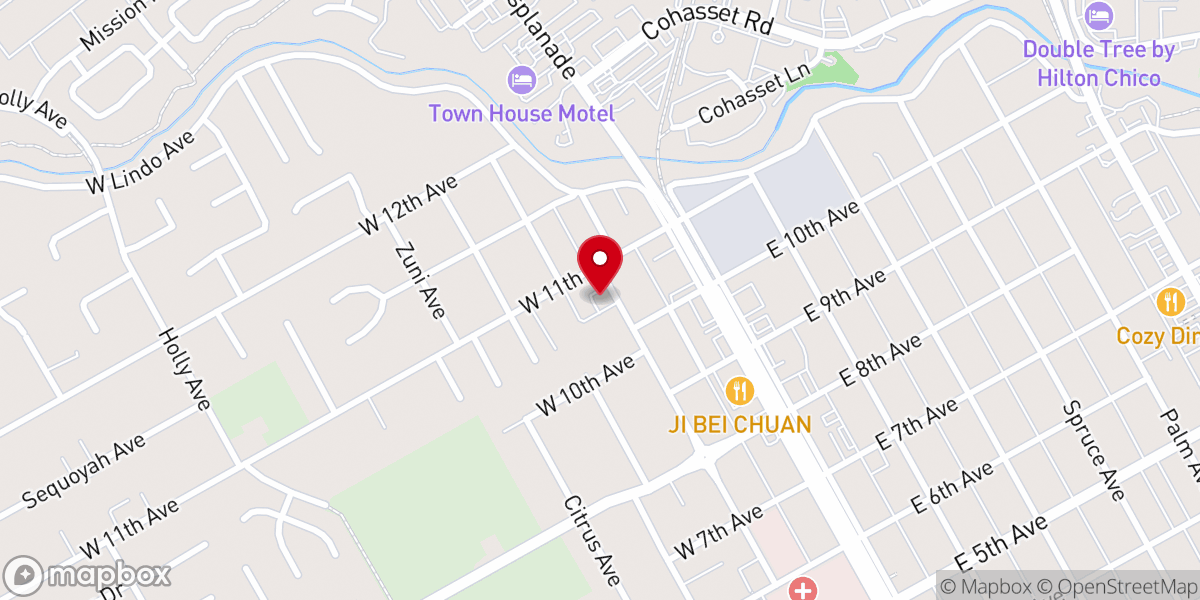 Map showing location of Chico Gospel Hall