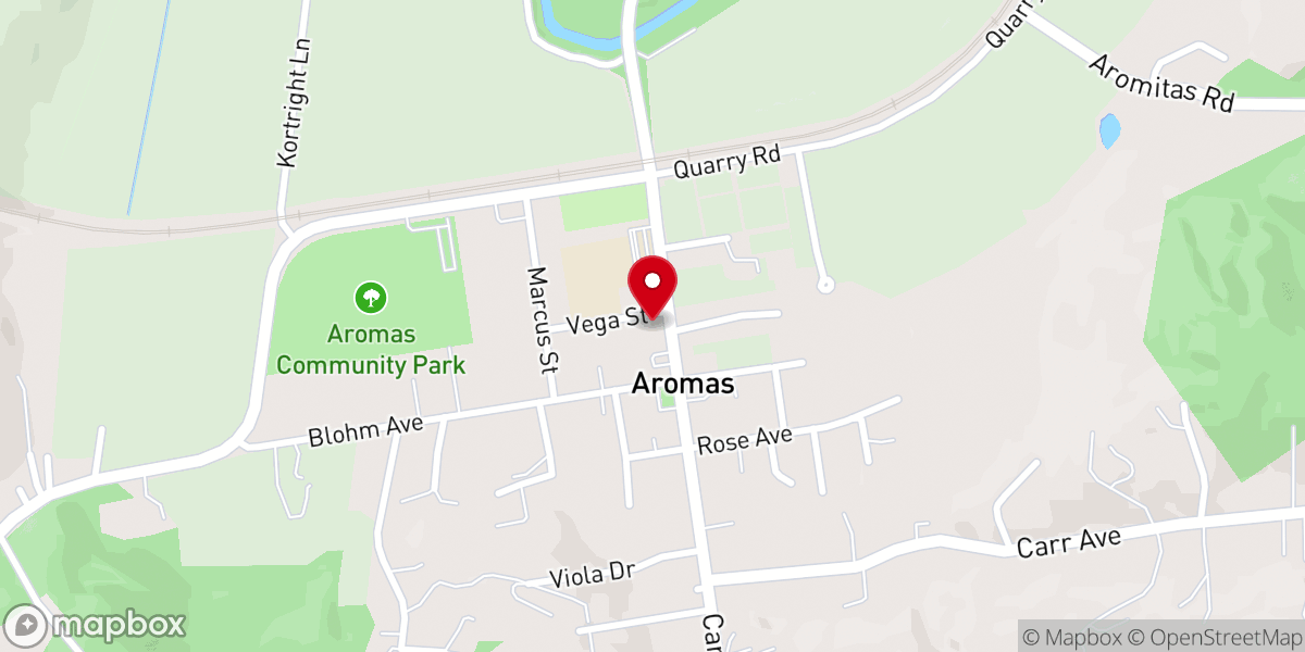 Map showing location of Aromas Bible Church