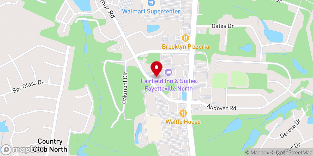 Map showing location of Crossroads Church of Fayetteville