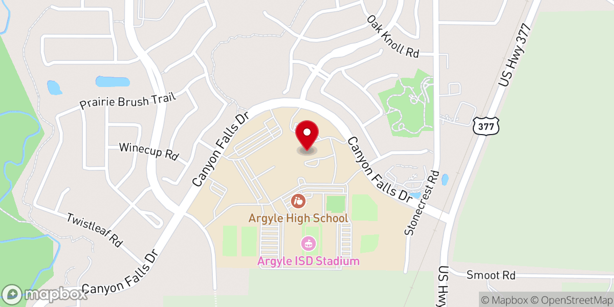 Map showing location of Argyle Community Church
