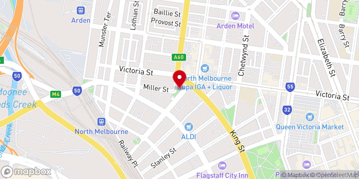 Map showing location of West Melbourne Baptist Church