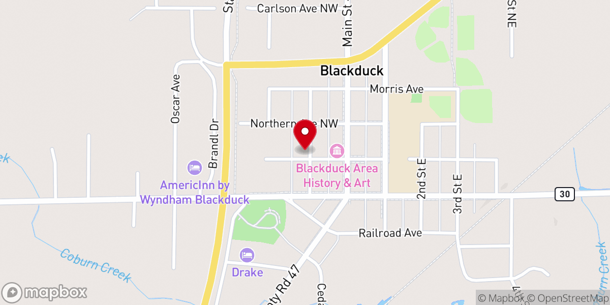Map showing location of Holy Trinity Lutheran Church