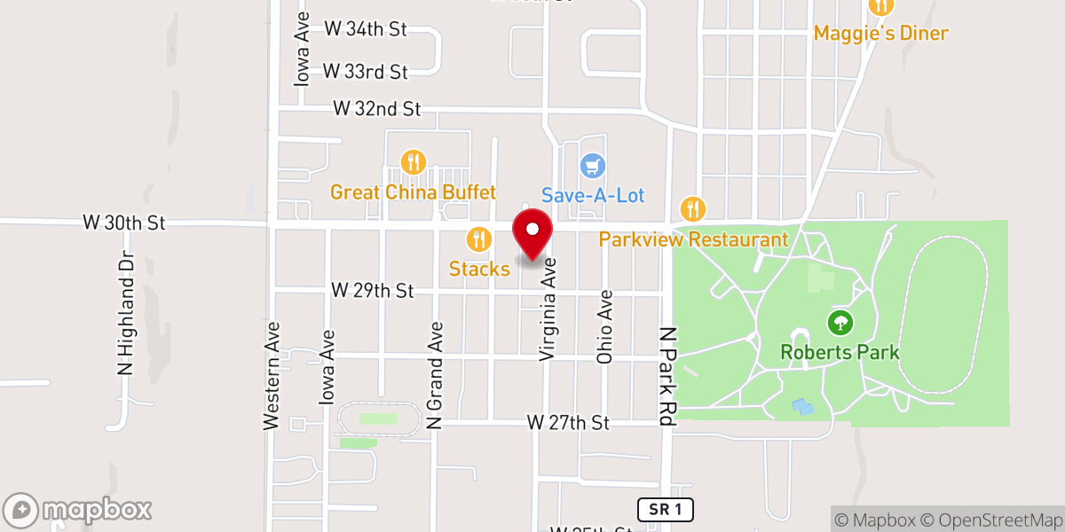Map showing location of Bethany Lutheran Church