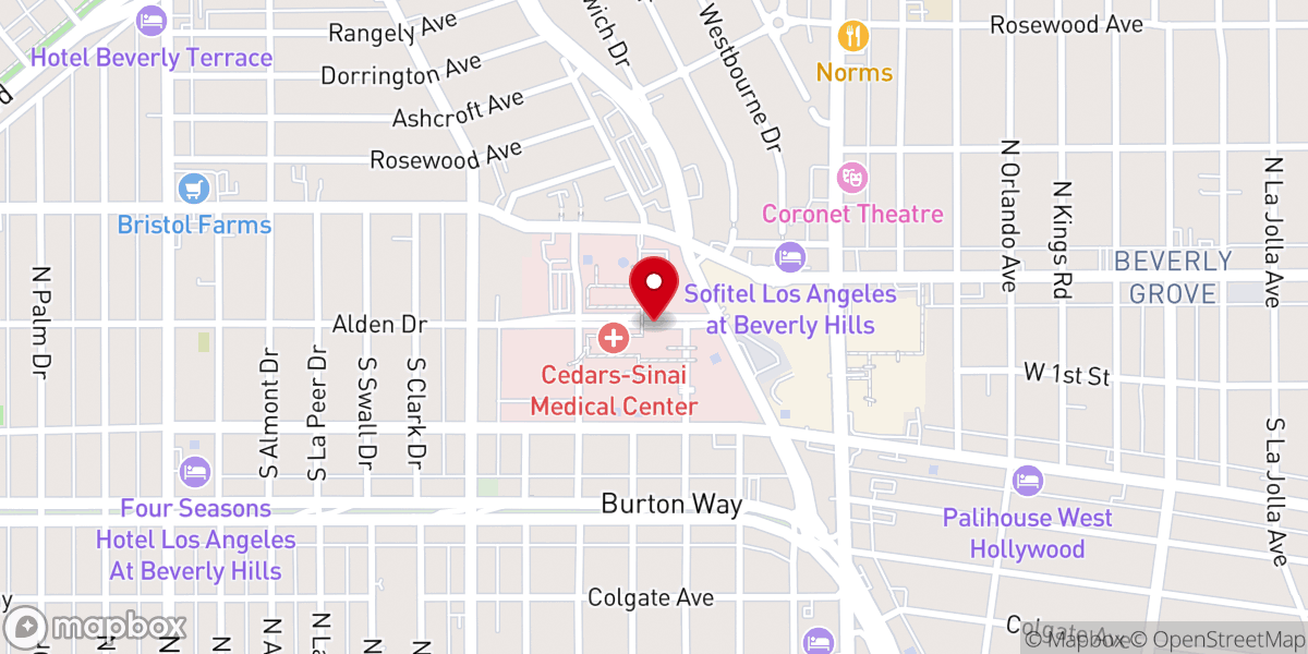 Map showing location of Cedars-Sinai Chapel