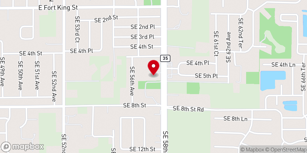 Map showing location of New Covenant Worship Center