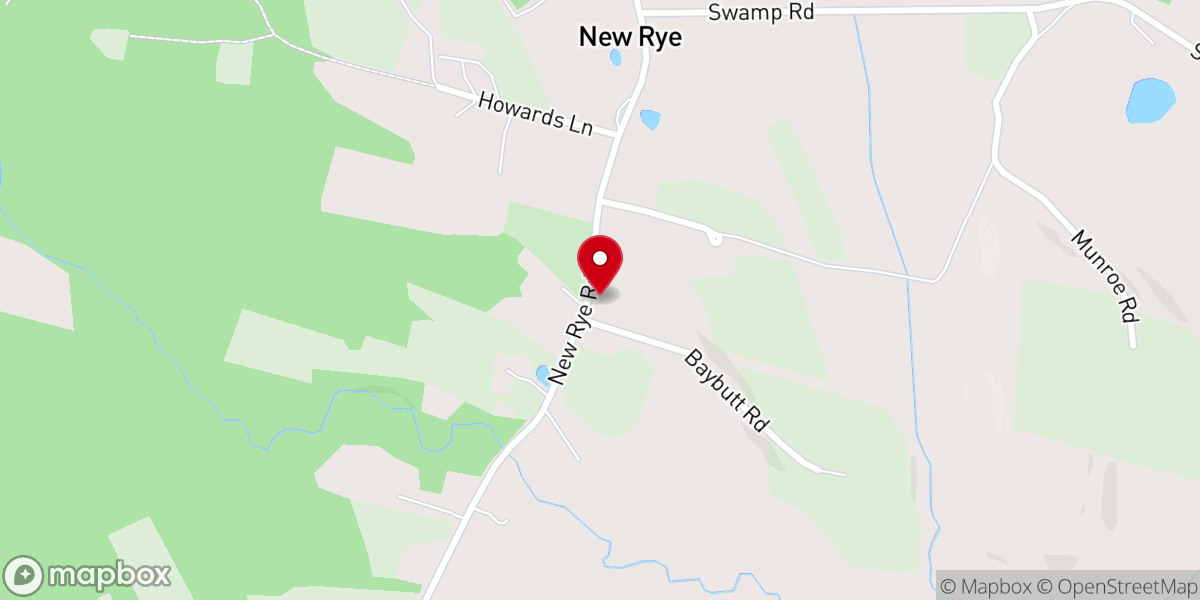 Map showing location of New Rye Congregational Church
