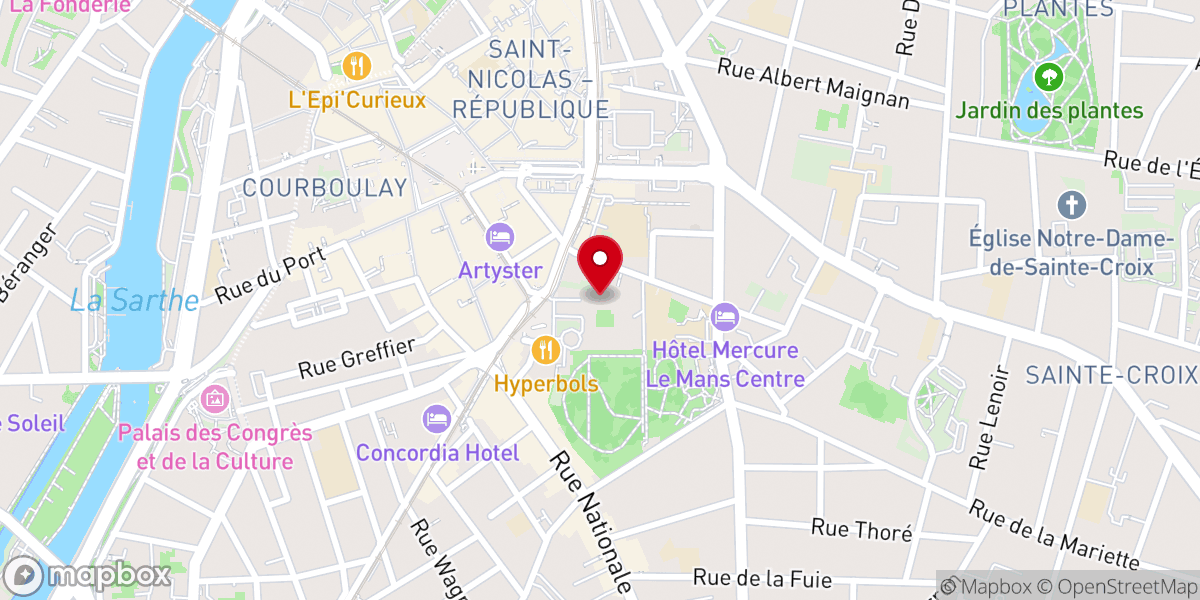Map showing location of Église Notre-Dame de la Couture