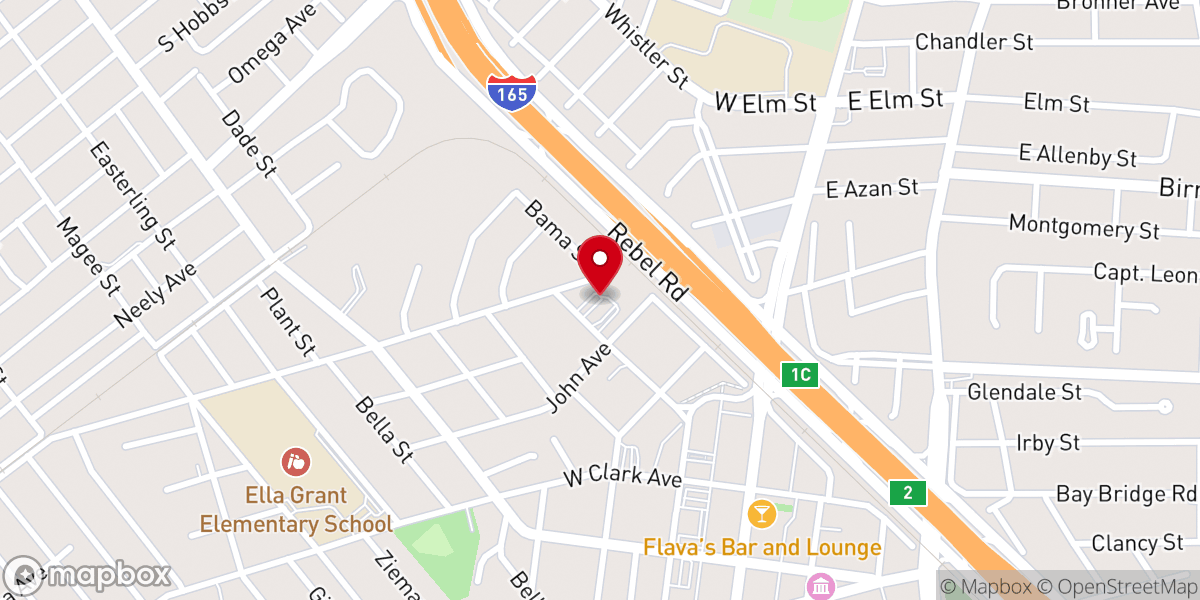 Map showing location of Holmes Street Baptist Church