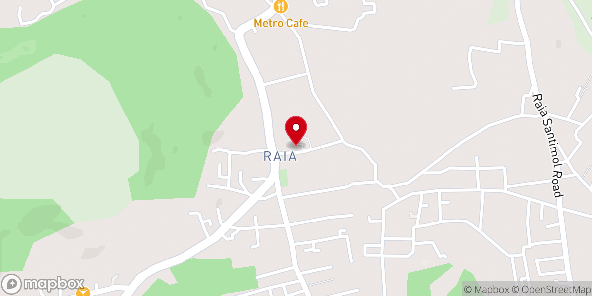 Map showing location of Our Lady of Snows Church, Raia