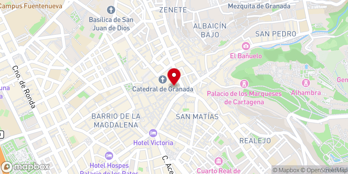 Map showing location of Palacio de la Madraza
