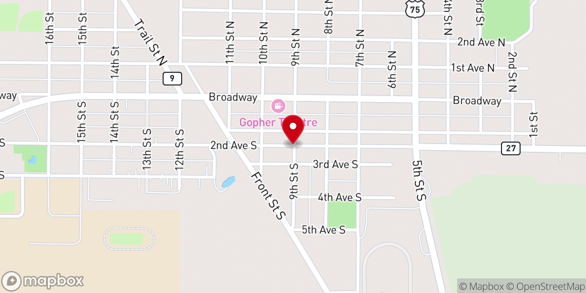 Map showing location of First Presbyterian Church - Wheaton Community Food Shelf - Food Distribution Center