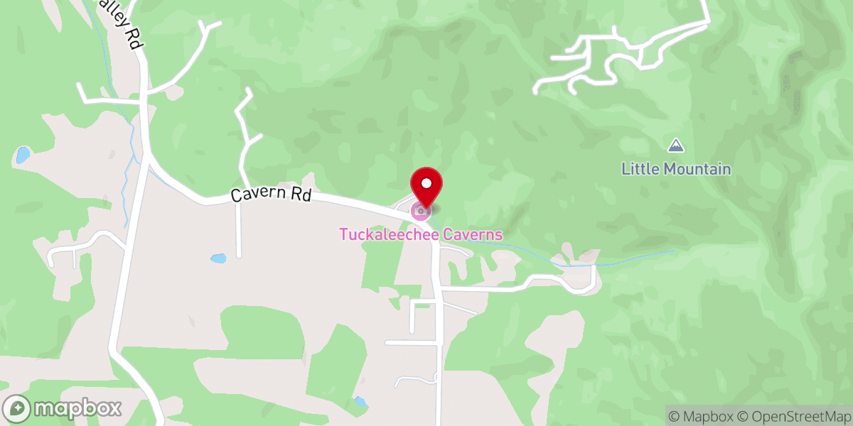 Map showing location of Tuckaleechee Caverns