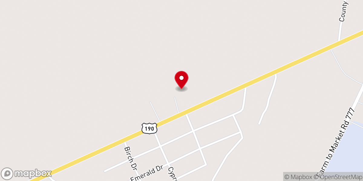 Map showing location of Hillcrest Baptist Church