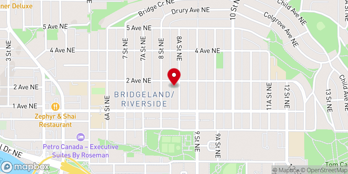 Map showing location of Centre Street Church - Bridgeland Campus
