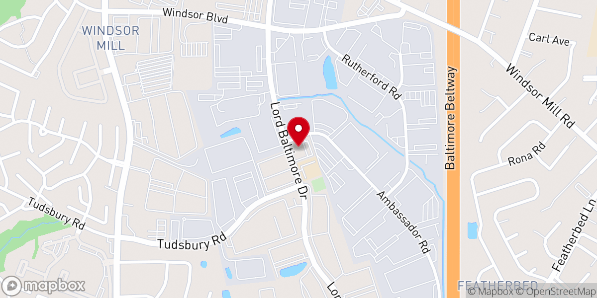 Map showing location of Woodlawn Park Church of Christ