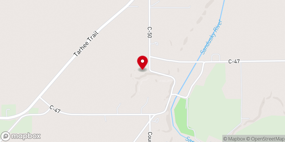 Map showing location of Camp Trinity