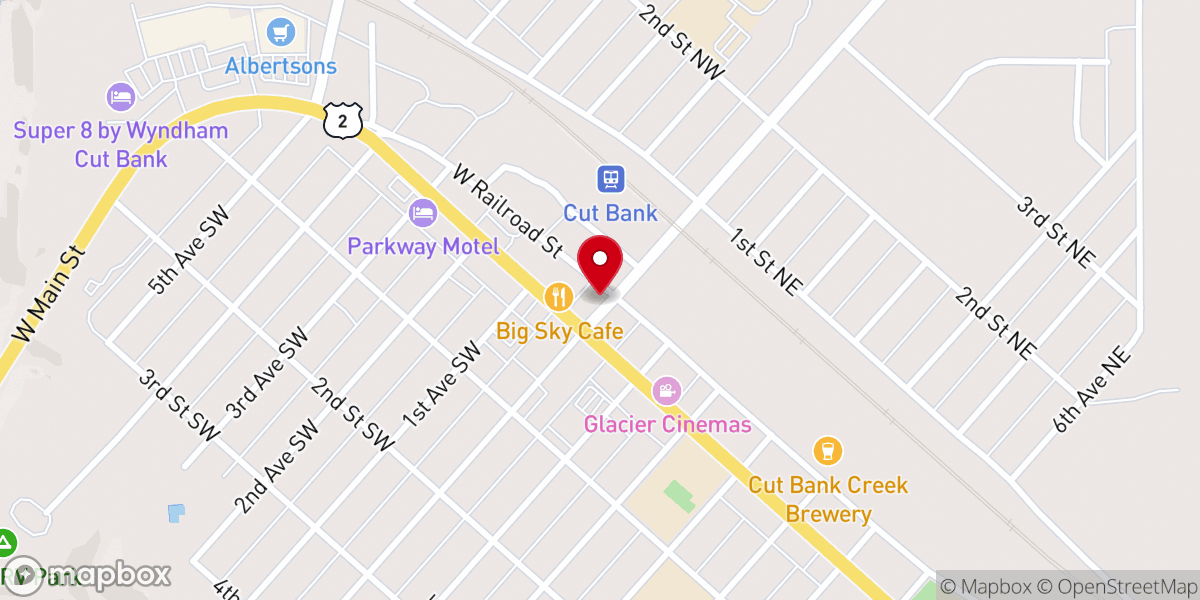 Map showing location of Harvest Food Pantry