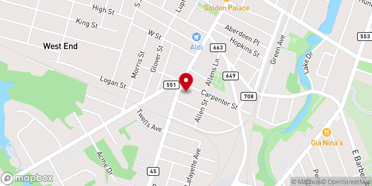 Map showing location of Bethlehem Baptist Church
