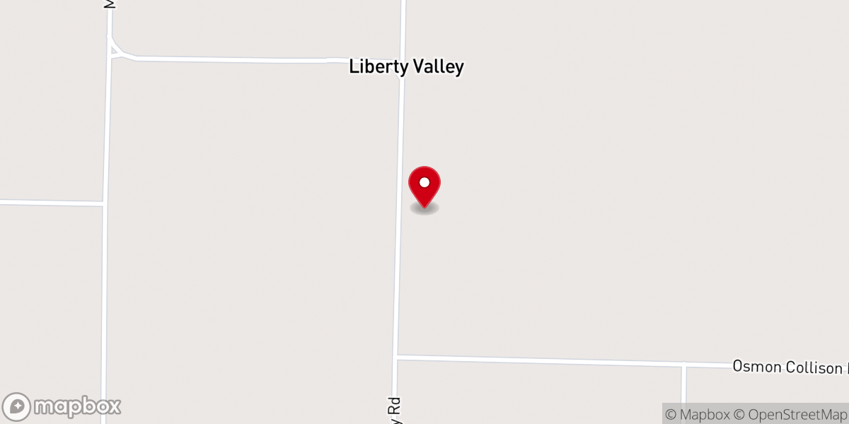 Map showing location of Liberty Valley Missionary Baptist Church