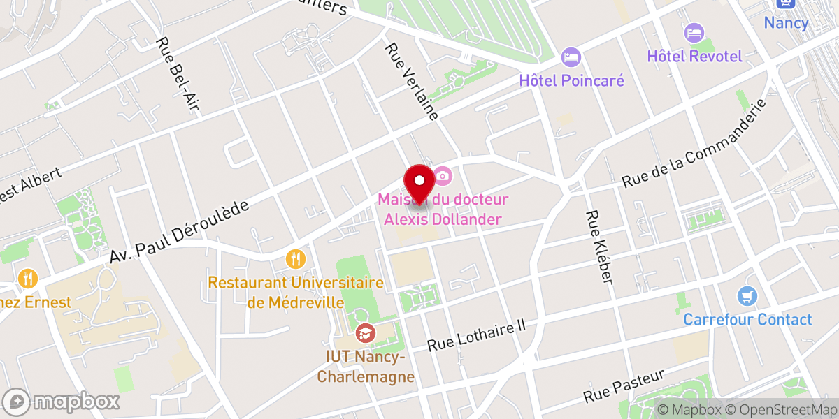 Map showing location of Basilique du Sacré-Cœur de Nancy