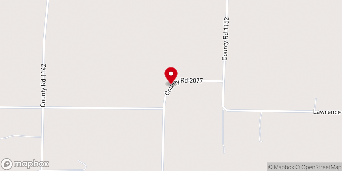 Map showing location of Ozark Prairie Presbyterian Church